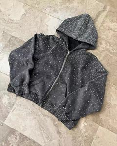 <b>Mens</b> Bling Rhinestone Hoodie Crystal Embellished <b>Pullover</b> Hooded Sweatshirt Shiny Fashion Streetwear Casual Winter Everyday - Product Image 2