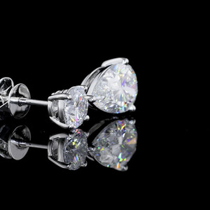 Pendientes de Dos Piedras con Diamantes Cultivados en Laboratorio, Corte Redondo y en Forma de Pera, Oro de 10K, 14K, 18K y Plata 925, 935, Regalo de Boda, Joyería Fina - Product Image 4