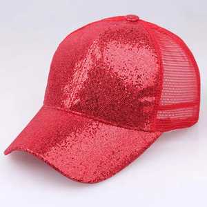 Unisex <b>Sequin</b> <b>Mesh</b> Baseball Cap Adjustable Breathable Fashion Hat for Spring Summer Casual Wear - Product Image 5