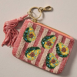 Handmade Avocado Beaded <b>Coin</b> <b>Purse</b> Fruit Design Zipper Pouch Small Wallet Mini Beaded <b>Purse</b> Women Accessory Gift - Product Image 1