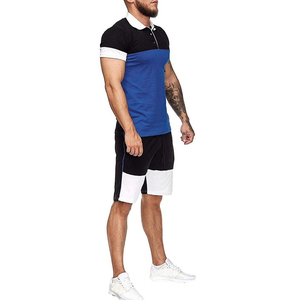 Ensemble de fitness 2 pièces pour homme, été 2026, haute qualité, personnalisé, en coton, décontracté, comprenant un polo à manches courtes et un short ample - Product Image 6