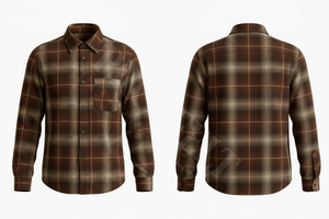 Camisa de vestir a cuadros de franela ligera, elegante y a la moda, de corte ajustado, personalizada, para venta al por mayor, con materiales personalizados - Product Image 4