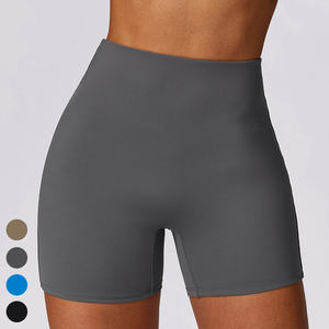 Ensemble de vêtements de sport trois pièces pour femmes, haut à manches courtes extensible kaki, haut à manches longues et short, vêtements de fitness décontractés, coupe ajustée - Product Image 5