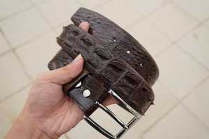 Ceinture en cuir véritable faite à la main, boucle en laiton marron, style décontracté respirant, artisanat durable, cadeau de mariage/anniversaire, World Craft - Product Image 2