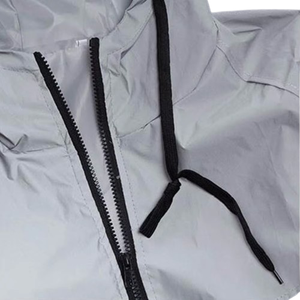 Casual Outdoor <b>Reflective</b> Waterproof Windbreaker <b>Jacket</b> MenBreathable Zip Up Hooded Nylon <b>Jacket</b> - Product Image 4
