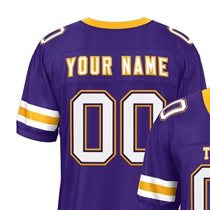 Impression de logo personnalisé sur maillot de football américain en polyester surdimensionné, transferts thermiques pour t-shirts, maillot américain rétro - Product Image 3