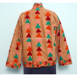 Chaqueta corta bordada a mano, estilo étnico, abrigo de invierno, venta al por mayor, ropa exterior tradicional de moda para fiestas y eventos. - Product Image 5