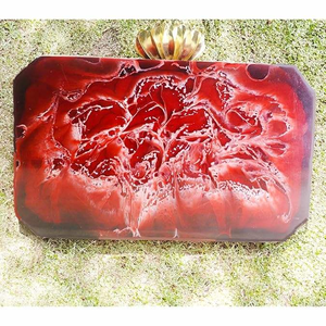 Bolso de mano de resina moderno y artístico para mujer con cierre de cremallera, ideal para fiestas nupciales, accesorio femenino de la marca MULTI CRAFT - Product Image 3