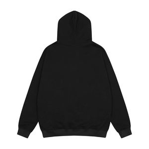 Sweat-shirt à capuche noir surdimensionné pour homme, décontracté, en coton French Terry, avec poche, coupe classique, pour l'automne - Product Image 2