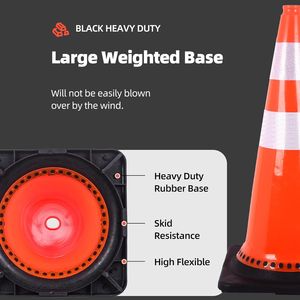 Heavy Duty 12 Pack coni stradali in PVC tessuto riflettente Base ponderata per la sicurezza del parcheggio sport di guida di formazione costruzione - Product Image 3