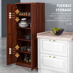 63\" Modern <b>Kitchen</b> <b>Pantry</b> Storage Cabinet Tall Metal Cabinet with 2 Doors and 5 Tier Shelves - Product Image 5
