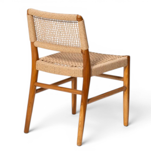 Sillas de Ratán Natural, Silla de Teca con Asiento y Respaldo Tejidos, Muebles de Exterior, Diseño de Madera Sólida y Duradera, EN OFERTA - Product Image 3