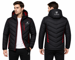 Veste d'hiver matelassée imperméable à capuche pour homme, personnalisée, pour la randonnée en plein air, veste décontractée, fabricant OEM ODM - Product Image 3