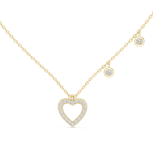 Colgante de diamante de oro amarillo de 18 quilates cultivado en laboratorio, Promesa de Amor, colgante de corazón Forever Yours, colgante de corazón Romantic Bloom. - Product Image 4