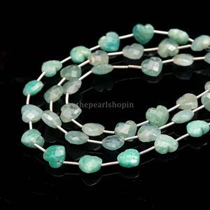 Cuentas de Aguamarina Natural en Forma de Corazón de 10mm, Cuentas de Piedras Preciosas Talladas en Aguamarina, Perforadas Lateralmente, en Forma de Corazón, Venta al por Mayor de Cuentas de Joyería a Granel - Product Image 5