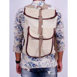 กระเป๋าเป้สะพายหลังรักษ์โลก ทำจากวัสดุป่านออร์แกนิกและผ้าฝ้ายธรรมชาติ พร้อมตัวล็อคและซิปสำหรับการเดินทาง - Product Image 4