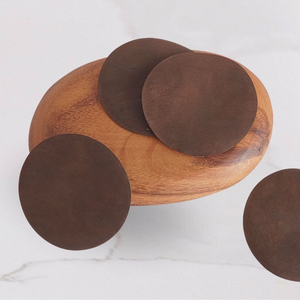 Elegant Genuine Leather Coasters Set for Tea Cup Heat Resistant <b>Table</b> <b>Mat</b> Handmade Cowhide Accessories Bulk GLC-0040 - Product Image 1