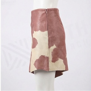 Jupe mini asymétrique pour femme en cuir véritable imprimé animal, taille régulière, style toutes saisons - Product Image 3