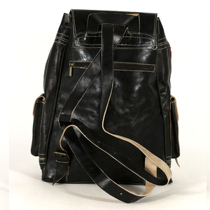 Biyadina <b>Lady's</b> Premium Vintage Style Black Leather <b>Backpack</b> Handmade with Timeless Elegance - Product Image 2