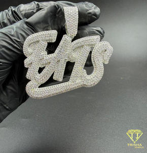 Custom SMT <b>Name</b> Pendant Moissanite Diamond Iced Out Hip Hop Necklace Bling <b>Chain</b> Jewelry Gift For Men Women - Product Image 2