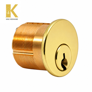 Cilindro de cerradura de embutir de 28 mm con ranura para llave SC, latón pulido, latón macizo para puerta de entrada - Product Image 6