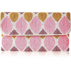 Bolsos de noche de fiesta de estilo 2024 para mujer, monedero con cuentas de satén a la moda para mujer, Cartera de camello en Oasis, monedero con cuentas coloridas - Product Image 1