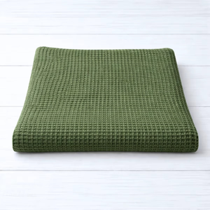 Khakki Textured Waffle Weave 100% Cotton Bath <b>Towel</b> Lightweight Soft - Product Image 1
