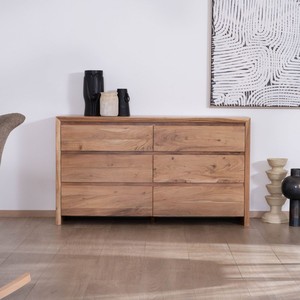 Cómoda de 6 cajones Vandana Royal Living de madera de acacia en estilo escandinavo Lignum - Product Image 1