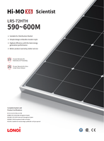 Panneaux solaires photovoltaïques monocristallins LONGi Scientist LR5-72HTH Hi-MO X6 de 600 Watts, modèle phare