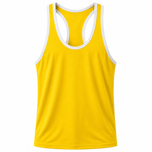 Men's <b>Red</b> Racerback <b>Tank</b> <b>Top</b> Solid Color Breathable Knitted Polyester Casual Sporty Sleeveless <b>Top</b> - Product Image 2