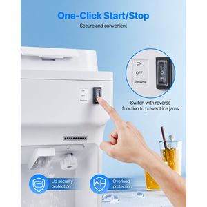 Tritaghiaccio Elettrico Commerciale 350W 1500RPM, Macchina per Coni di Neve da 220 libbre/ora con Contenitore per Cubetti di Ghiaccio da 4L, per Ghiaccio Tritato da Tavolo - Product Image 5