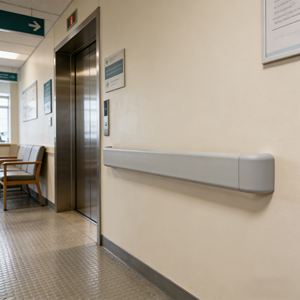 Embout de main courante mural en PVC blanc profilé, protection anti-choc, design moderne - Product Image 6