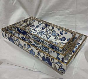 Ensemble de plateaux de petit-déjeuner en bois de petite taille, design moderne, haute qualité, multi-pièces, plateaux de service en bambou pour la restauration et les fêtes - Product Image 3