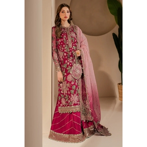 Anarkali pakistanais indien en mousseline de soie brodée, Lehenga Choli |   Robe longue à manches longues |   Robe ethnique pour les occasions spéciales - Product Image 3