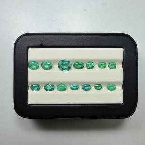 Lote de Esmeraldas Zambianas 100% Naturales, Corte Ovalado, Piedras Sueltas Verdes, Esmeraldas Facetadas - Product Image 6