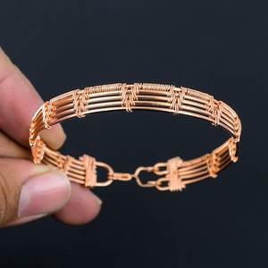 Bracelet en cuivre pur, bracelet de guérison traditionnel pour hommes et femmes, bracelet réglable durable avec un design élégant - Product Image 2