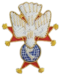 Patch brodé sur mesure de luxe, fait main, en fil de bullion 3D, avec logo cousu, pour insignes maçonniques - Product Image 2