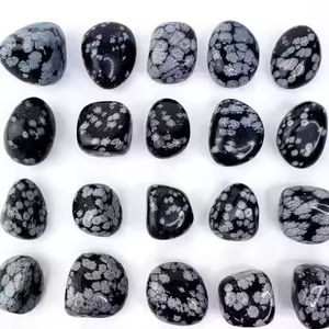 Pierre roulée en obsidienne flocon de neige naturelle polie en gros pour la guérison, le Reiki, la méditation, l'amour et la décoration intérieure - Product Image 3