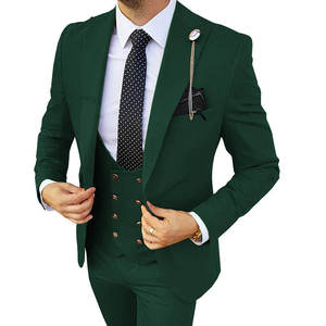 Handmade <b>Beaded</b> Men's 3-Piece Formal Tuxedo Suits Breathable Anti-Wrinkle Plus Size Flat Front Worsted Fabric Groom Wear Special - Product Image 3