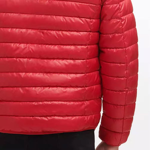 Chaqueta Acolchada Roja con Capucha para Hombre, Cortavientos, Gruesa y Aislante, Abrigo de Invierno con Cuello Alto y Cierre de Cremallera, Estilo Casual - Product Image 6