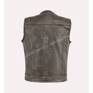 Gilet de moto d'hiver décontracté et respirant pour homme en cuir véritable de qualité supérieure, design antique, vêtement d'extérieur pour motard - Product Image 3