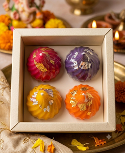 Home Fragrance Temple Pooja Decor Festive <b>Gift</b> Box Wholesale Handcrafted Colorful Modak Scented Soy <b>Candle</b> Premium Festive Vibe - Product Image 3