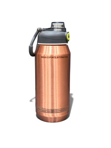 Bouteille d'eau en cuivre pour l'extérieur et les voyages, provenant de l'exportation indienne internationale. (Cuivre pur certifié) - Product Image 1