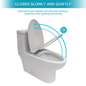 WC in ceramica a doppio filo monopezzo con chiusura morbida - Product Image 2