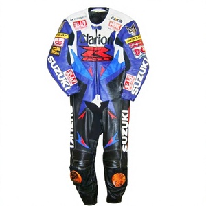 Traje de Carreras Niall Mackenzie WSBK Suzuki 1 Pieza de Cuero Vacuno/Canguro para Moto de Pista/Conducción/Monos de Moto para Motociclistas - Product Image 1