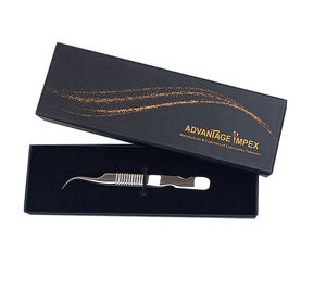 Pince à cils incurvée de qualité supérieure à 75 degrés, emballage personnalisé, antirouille, légère, spéciale pour les formateurs en extension de cils, taille de la pointe 0.5 - Product Image 3