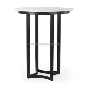 Designer <b>Marble</b> <b>Top</b> Round Metal <b>Side</b> <b>Table</b> Modern Luxury Indoor Home Decor Zahid Exports - Product Image 1