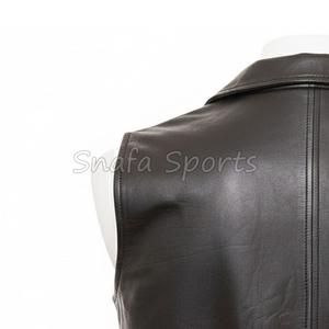 Gilet en cuir pour homme, design moderne, veste sans manches de qualité supérieure, vêtement élégant et tendance. - Product Image 6