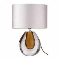 Lampe de table moderne Art Créatif Verre de Murano Bleu Couleur LED Luxe Décoratif Lampe de chevet pour la maison Hôtel