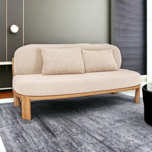 Elegante Sofá Lounge de 2 Plazas en Madera de Mango para Oficina, Recepción, Sala de Estar, Vestíbulo y Decoración de Interiores Contemporánea - Product Image 4